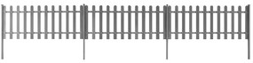 Cerca de estacas c/ postes 3 pcs 600x80 cm WPC