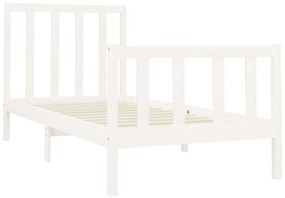 Cama sem colchão 90x200 cm madeira de pinho maciça branco
