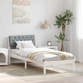 vidaXL Estrutura da cama Branco e cinza claro 75 x 190 cm