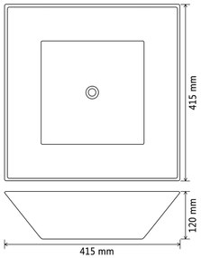 Lavatório Quadrado Branco em Cerâmica - Design Moderno