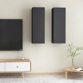vidaXL Móveis de TV 2 pcs 30,5x30x90 cm derivados de madeira cinzento