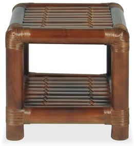 Mesa de cabeceira 40x40x40 cm em bambu castanho escuro