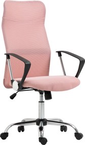 HOMCOM Cadeira de escritório manager encosto ergonômico altura do assento ajustável giratória tecido malha 63x65x119109-119cm rosa | Aosom Portugal