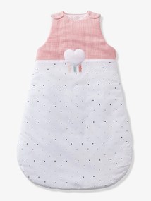 Saco de bebé sem mangas, tema Love Lange rosa claro liso com motivo
