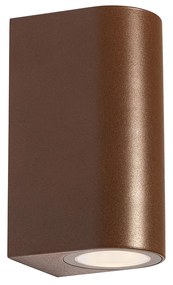 Candeeiro de parede exterior castanho ferrugem oval 2 luzes - Baleno Moderno