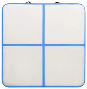 Colchão de ginástica insuflável c/ bomba 200x200x20 cm PVC azul