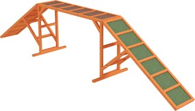 PawHut Rampa Agility para Cães, Parcours, antiderrapante, resistente às intempéries, madeira, 335 x 55 x 60 cm, Laranja | Aosom Portugal