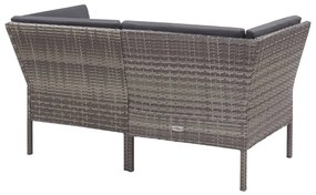 8 pcs conjunto lounge de jardim c/ almofadões vime PE cinzento