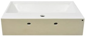Lavatório + abertura torneira branco cerâmica 60,5x42,5x14,5cm