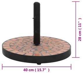 Base para guarda-sol redonda 12 kg terracota
