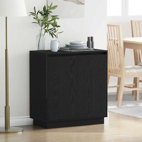 Aparador vidaXL com LED em Carvalho Preto 71x34,5x75 cm em Madeira Engenharia