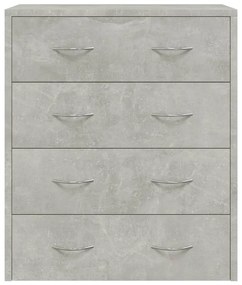 Aparador com 4 gavetas 60x30,5x71 cm cinzento cimento