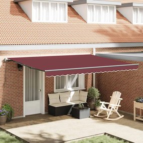vidaXL Toldo retrátil automático 450x300 cm bordô