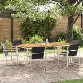 Conjunto de Jantar de Jardim vidaXL de 7 Peças Madeira Sólida de Teca