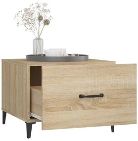 Mesas de centro com pernas de metal 2 pcs 50x50x40 cm sonoma