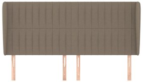 Cabeceira cama abas tecido 163x23x118/128 cm cinza-acastanhado