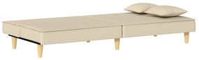 Sofá-cama tecido creme