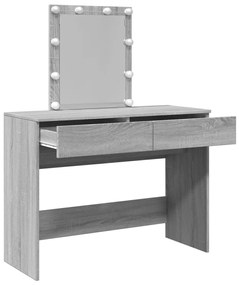 Toucador com LEDs 100x40x130 cm sonoma cinza