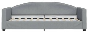 Sofá-cama com colchão 90x190 cm tecido cinzento-claro