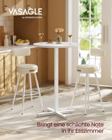 Mesa de bar redonda (SEM BANCOS) 60 x 60 x 104,5 cm branco neve