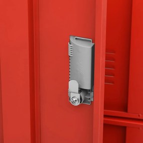 Cacifos 2 pcs 90x45x92,5 cm aço cinzento-claro e vermelho