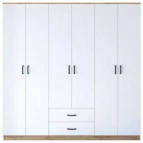 Guarda-roupa BA111 – Nogueira e Branco – 210 cm x 210 cm x 51,5 cm