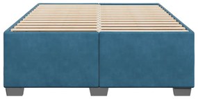 Estrutura de cama 140x200 cm veludo azul