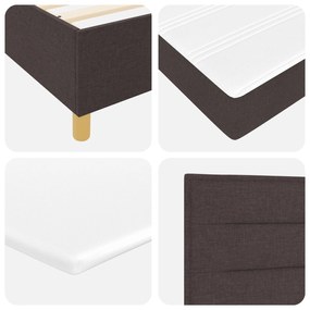 Cama Box com Colchão &amp; LED Castanho Escuro 120x190 cm Tecido