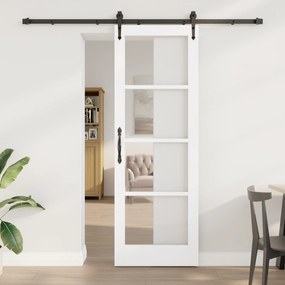 Porta Deslizante vidaXL com Conjunto de Ferragens 'ORKDAL'Branco 73.5x211 cm