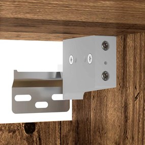 Conjunto com 4 cabides de TV da montado na parede em madeira envelheci