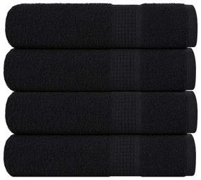 vidaXL Toalhas de banho FROGN 4 pcs 70x140 cm 360 g/m² preto