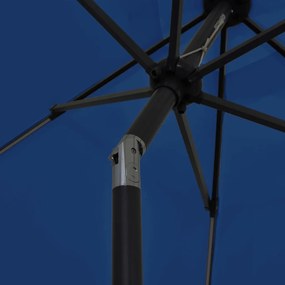 Guarda-sol jardim c/ luzes LED/poste alumínio 300 cm azul-ciano