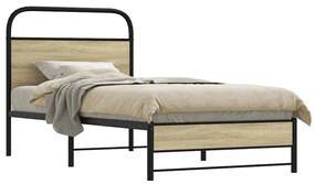 vidaXL Estrutura cama s/ colchão derivados de madeira carvalho sonoma