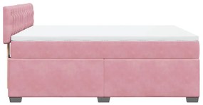 Cama com molas/colchão 140x200 cm veludo rosa
