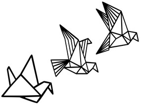 Acessório Decorativo de Parede Oragami – Preto – 26 x 32 cm, 29 x 32 c