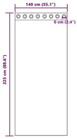 Cortinas de voile com ilhós 2 pcs castanho 140x225 cm