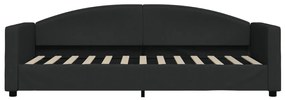 Sofá-cama com gavetão e gavetas 80x200 cm tecido preto