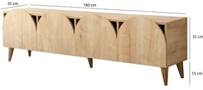 Suporte para TV Mesta – Carvalho – 180x50x35 cm