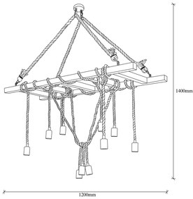 Chandelier Erebos – Madeira – 120 x 42 cm