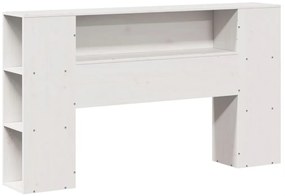 Cama com estante sem colchão 120x200 cm madeira maciça branco