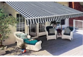 Toldo dobrável manual 300 cm azul/branco