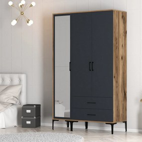 Roupeiro Kumsal RT – Nogueira Antracite – 120x47,5x201,4 cm