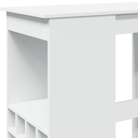 Mesa de bar com prateleiras derivados de madeira branco