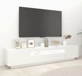 Móvel de TV com luzes LED 200x35x40 cm branco