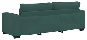 Sofá de 3 lugares 180 cm tecido verde-escuro