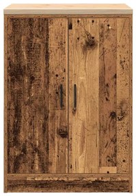 Armário de arrumação de garagem madeira velha 60x51x85 cm