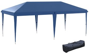 Outsunny Tenda Dobrável 6x3 m Tenda de Jardim para Festas e Eventos Portátil com Bolsa de Transporte Tecido Oxford para Exterior Anti-UV Azul | AOSOM Portugal
