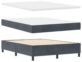 Cama Box com Colchão vidaXL Cinza Escuro 160x200 cm Veludo