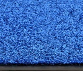 Tapete de porta lavável 90x150 cm azul