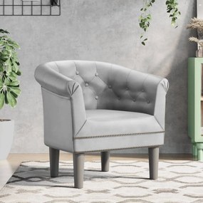 vidaXL Poltrona couro artificial prateado